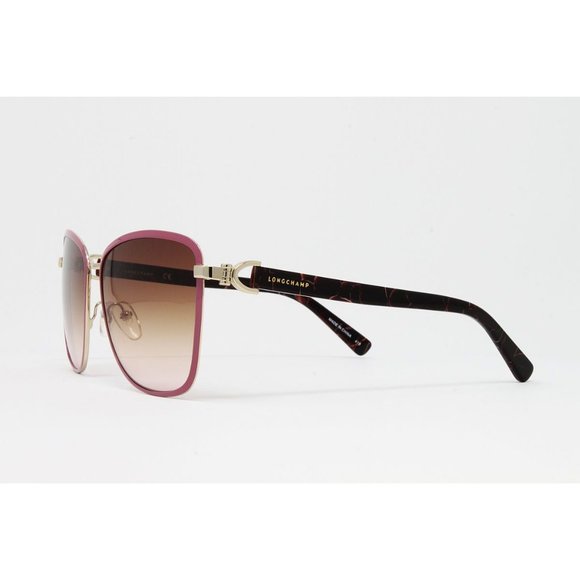 Longchamp Sunglasses Women\'s Square LO103S Color 716 Gold Rose Size 58mm